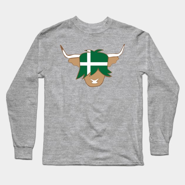 Isle of Barra flag shirt scottish highland cow Long Sleeve T-Shirt by ayelandco